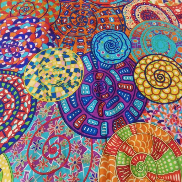 Stunning Extra-Large Silk Scarf/ Wrap/ Bright Colors/ 43" X 43" - Picture 4 of 7